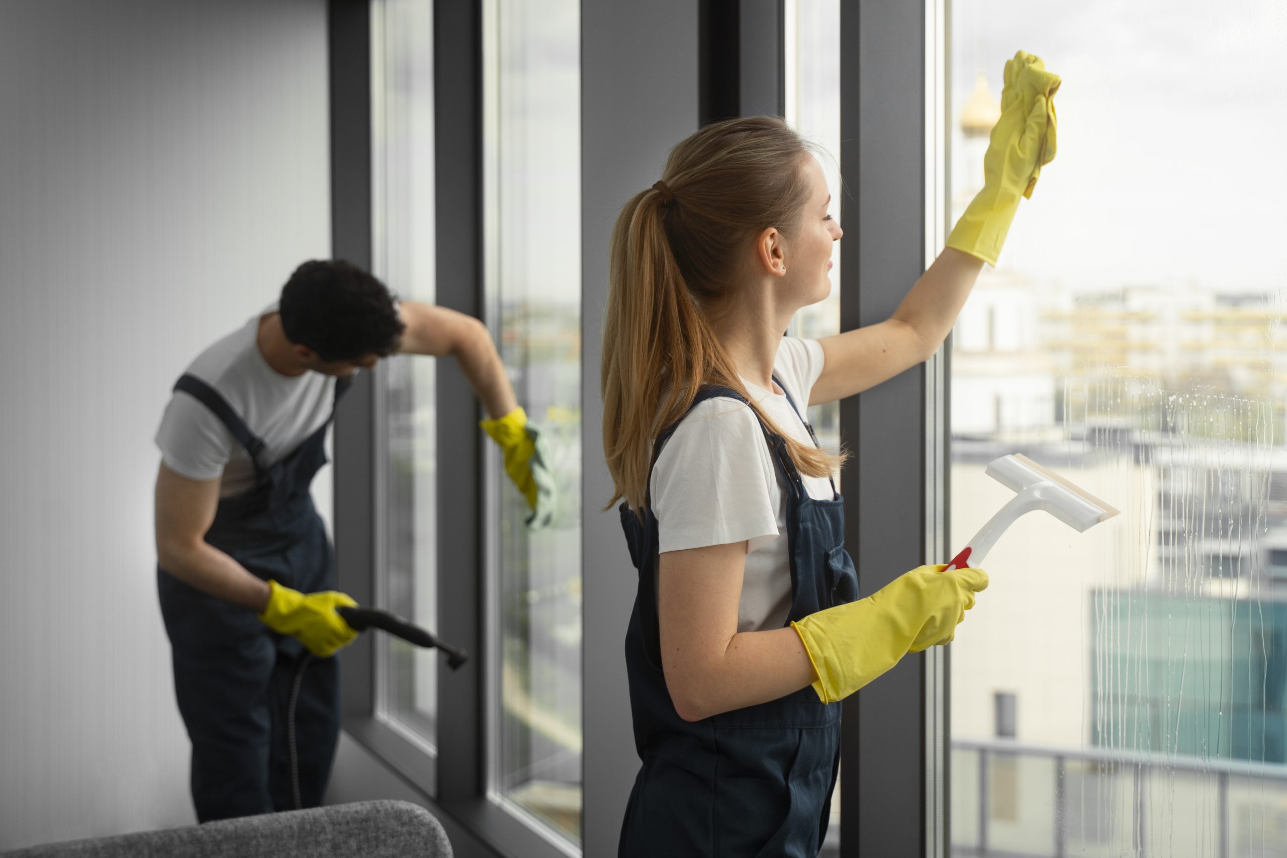 Facility management crew at work